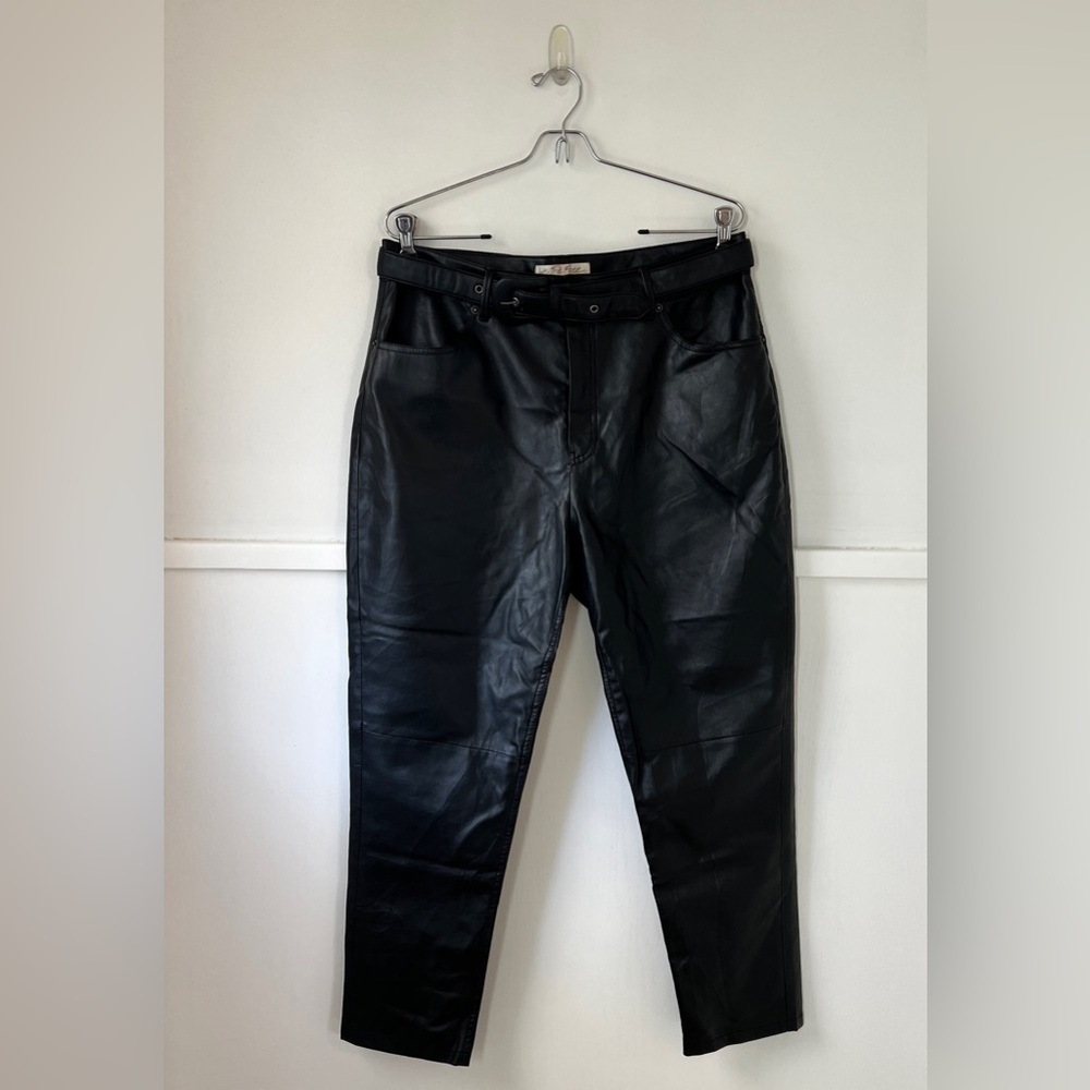 We the Free Faux Leather Belted High Rise Ankle Pants